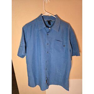 Marmot Rayon Blend Short Sleeved Button Down Camp Shirt Size Lg